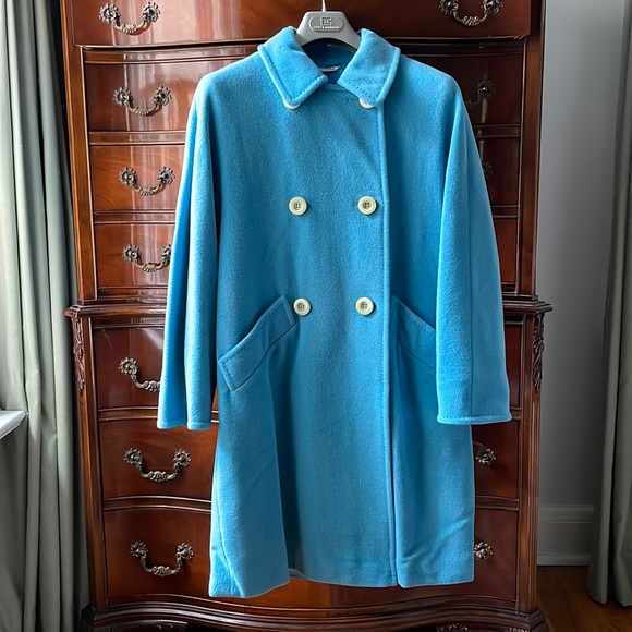 SPORTMAX turquoise blue wool coat. Made in Italy. Size US 4. Very good condition - Picture 1 of 10